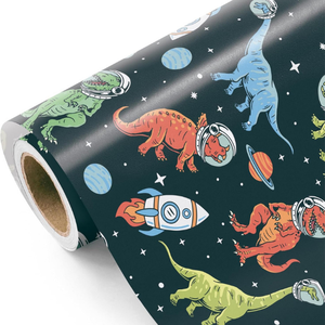 76.2cm x 4.87m Usine Vente Directe De Noël Papier D'emballage Cadeau Dinosaure Anniversaire Personnalisé Imprimé Cadeau Emballage Couche Papier - Product Image 6
