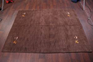 Handmade hand knotted Contemporary Coffee Brown Gabbeh lori baft Oriental wool Rug for Living room office commercial - Product Image 2