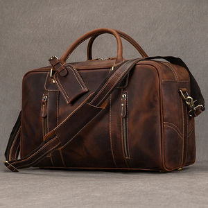 Classic Retro <b>Sport</b> Gym Carry Luggage <b>Bags</b> High Quality Leather Travel Duffel <b>for</b> <b>Men</b> Unisex Leather <b>bags</b> - Product Image 2