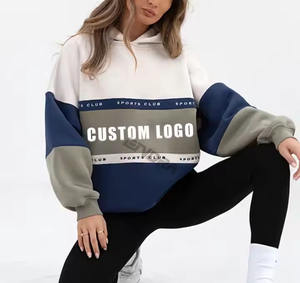 OEM personalizado Streetwear Fleece Pullover Algodón de gran tamaño de las mujeres Sudadera con capucha impresa de punto para mujer Hoddys - Product Image 3