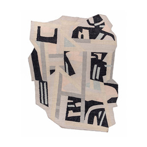 พรมเช็คเกอร์ส์ ไอวอรี่ แฟลตวีฟส์ วูล วิสโคส รูปทรงสี่เหลี่ยมผืนผ้า รุ่นคลาสสิค ADWV-13082 พรมห้องนั่งเล่น ลายแบบนามธรรม สำหรับบ้านและทางเดิน - Product Image 1