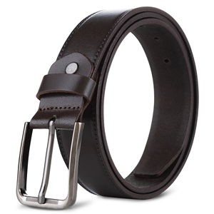 Cinturón Casual Premium para Hombre con Hebilla Cuadrada de Aleación, Cuero de Búfalo, Ligero y Duradero, Certificado BSCI - Product Image 1