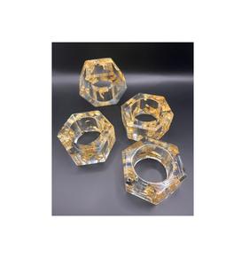 Servilleteros de resina artísticos en acabados de mármol para combinar con vajilla de primera calidad y configuraciones de comedor modernas y elegantes para el hogar - Product Image 1