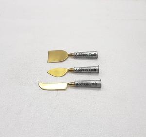 Ensemble à fromage de qualité supérieure en acier inoxydable plaqué or avec manche en marbre, outil de découpe en acier inoxydable, ustensiles de cuisine, vaisselle, couverts - Product Image 5