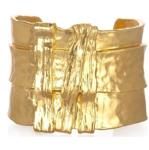 Wide statement brass <b>kada</b> Handmade Brass Adjustable Cuff Bracelet for Women Stylish Bracelet for Wholesale From India - Product Image 1