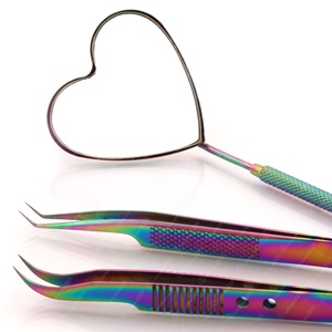 Custom Logo Stainless Steel Extra Sharp Spring Action <b>Scissors</b> for Eyelash Eyebrow Manicure Tweezers - Product Image 4