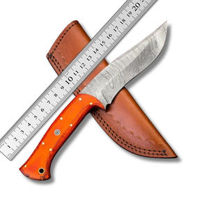 Cuchillo de caza táctico al aire libre OEM de acero inoxidable con hoja fija de acero de Damasco y mango de madera para acampar - Product Image 1