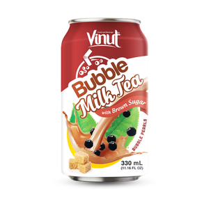 Alta calidad 330ml VINUT Jugo de melocotón Burbuja Leche Té Perlas Lata (enlatada) Bebida sin azúcar Etiqueta privada Fabricante de Vietnam - Product Image 3