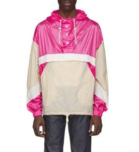 Chaqueta cortavientos de nailon con bloque de Color personalizado de High Street para hombre, forro personalizado transpirable arrugado con decoración bordada - Product Image 6