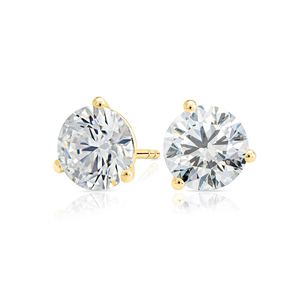 Pendientes de Diamantes de Corte Brillante Cultivados en Laboratorio con Certificación IGI de 1.4CT, Oro de 10KT con Baño de Rodio, Engaste Martini, Modernos para Compromiso - Product Image 3