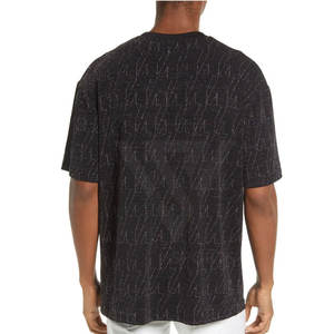 T-shirt personnalisable à épaules tombantes en coton/fibre de bambou pour hommes Prix d'usine Logo personnalisé Design col en O de haute qualité - Product Image 2