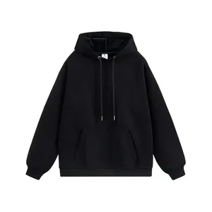 Sweat à capuche oversize imprimé en relief, décontracté et confortable, 100% coton molletonné, écologique, hiver - Product Image 3