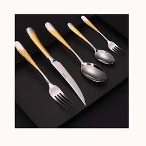 Ensemble de couverts en acier inoxydable fini noir brillant élégant fait à la main Design de poignée unique Couverts royaux pour restaurants et hôtels - Product Image 5