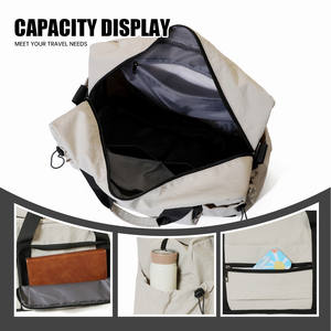 Sac de voyage à bandoulière amovible grande capacité, rangement portable pour bagages pour les courts séjours, fermeture éclair, doublure en polyester - Product Image 5