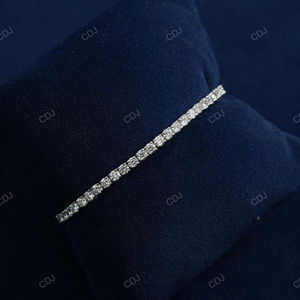 2mm 8 pulgadas moissanita diamante 925 plata esterlina chapado en oro amarillo diseñador encanto tenis pulsera para mujer a precio al por mayor - Product Image 3