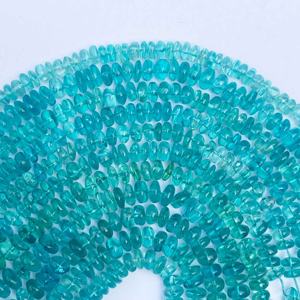 Cuentas de rondelle lisas de apatita azul Natural de 6mm, cuentas de cristal sueltas para fabricación de joyería fina, tienda de precios al por mayor en línea - Product Image 1