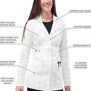 Bata de Laboratorio de Tela Resistente, Diseño Clásico, Ideal para Profesionales Médicos y Uso en Laboratorio, Uniforme Médico Unisex - Product Image 5