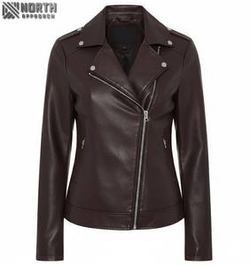 2025 moda mujer chaqueta de cuero genuino invierno transpirable personalizable manga completa - Product Image 1