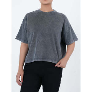 Camiseta Corta de Cuello Redondo para Mujer, Estilo Urbano, con Logotipo, de Algodón Jersey, Corte Regular, Transpirable, Verano, Fabricante OEM ODM, Venta al Por Mayor - Product Image 2