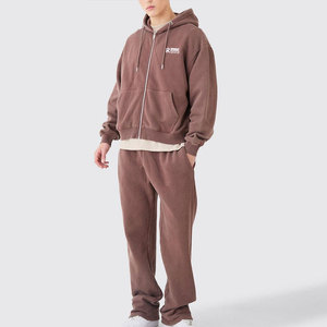 Survêtement délavé à l'acide, tissu doux, coupe décontractée, idéal pour le sport, les tenues décontractées et les vêtements de détente, survêtement tendance délavé à l'acide - Product Image 1