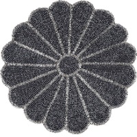 Grand napperon rond en polyester rose de forme vintage pour l'intérieur et l'extérieur du centre de la table à manger tapis décoratif pour la maison