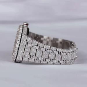 Reloj de Diamantes Moissanite de Primera Calidad, Totalmente Cubierto de Diamantes, para Hombre, Claridad VVS, Esfera y Correa de Acero Inoxidable, Joyería de Moda Hip Hop - Product Image 4