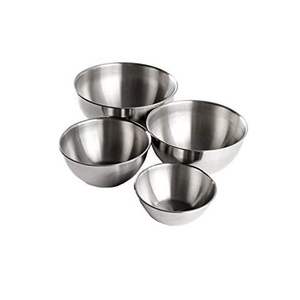 Juego de tazones ligeros de acero inoxidable, duraderos y multiusos para preparar, servir, mezclar, cocinar y almacenar alimentos para chefs. - Product Image 1