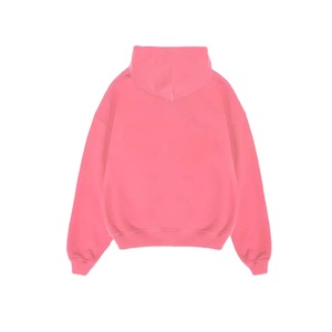 Heavy 400gsm Cotton Fleece HOODIE Vintage Pink Hoodies Hombres Drop Shoulder Hoodie con botón a presión - Product Image 2