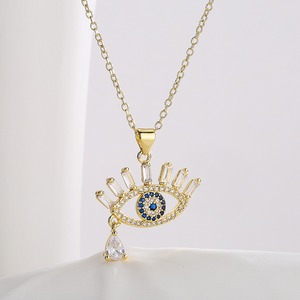 Collar con Colgante de Ojo de Diablo Chapado en <span class=keywords><strong>Oro</strong></span> de Alta Calidad, Joyerí<span class=keywords><strong>a</strong></span> de Moda con Circonita, Regalo de Boda o Compromiso para Mujer - Product Image 4