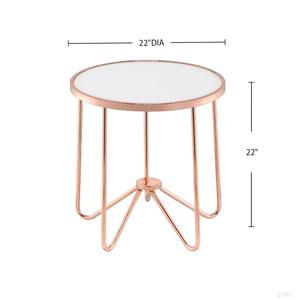 Mesa de Centro Moderna Ecológica de Metal Recubierto de Cobre con Tapa de Mármol, Decoración para el Hogar y Jardín en Diseño Único - Product Image 4