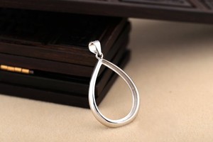 Pendentif en argent sterling 925 massif, 12x10 mm, serti de pierres en forme de poire, plaqué or écologique, composant en résine pour cendres - Product Image 3