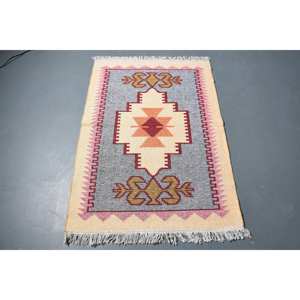 Alfombra pequeña vintage de 2.9x4 pies, alfombra turca de lana a rayas roja y naranja - Product Image 5