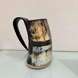 Quality Handicrafts Polished <b>Viking</b> <b>Horn</b> Beer Mug Made of Natural Organic Material Waterproof Home Decor Wholesale - Product Image 1