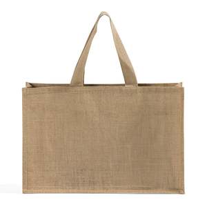 Sacs de courses en toile de jute écologiques extra larges, en matériau PP, avec longue poignée, lavables et pour usage quotidien, modèle TJ879 - Product Image 2