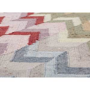 Beige & <b>Brown</b> Checkers Flat Weave <b>Wool</b> & Viscose Chevron Rug for Home-Adwv-13085 - Product Image 3