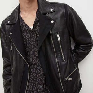 Veste en cuir d'agneau pour homme de haute qualité, col montant fin, impression de logo personnalisée, plusieurs couleurs, vente en gros, pas cher - Product Image 5