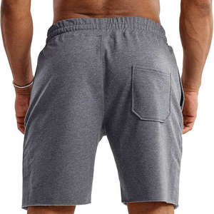 <b>Men's</b> High Quality 100% Cotton Fleece <b>Shorts</b> Customizable <b>Knee</b> <b>Length</b> Gym Sweat <b>Shorts</b> for Fitness Gym Training-Plain Dyed - Product Image 6