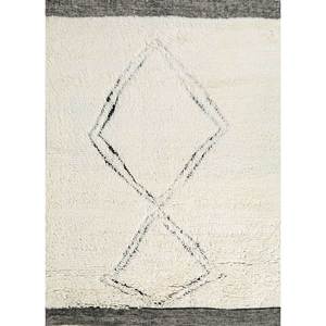 Zuri Ivory Wool <b>Rugs</b> Hand Knotted Geometric Pattern Living Room Carpet for Entryway Hallway Teen's <b>Space</b>-Model Number SKWL-426 - Product Image 1