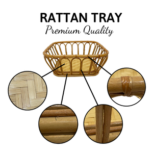 Juego de 2 Cestas de Almacenamiento Ovaladas de Ratán Tejido a Mano, Organizador de Mimbre Marrón Natural para Decoración del Hogar y Uso en la Cocina - Product Image 3