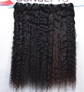 Cabello trenzado de tejido profundo suelto rizado de Color negro 100%, venta al por mayor, mechones vírgenes alineados con cutícula, cabello humano indio sin procesar - Product Image 5