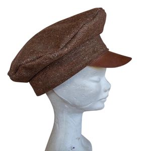 Gorra de la Guerra Civil del Siglo XIX con Pico de Cuero, Tela Tweed con Kepi - Product Image 5