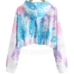 Hip Hop Pullover Ladies Casual Crop Top Sudaderas con capucha con diseño personalizado Mujeres Sudaderas con capucha de algodón - Product Image 3