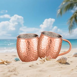 Mug Moscow Mule en Cuivre Martelé – Tasse à Cocktail Classique Écologique et Réutilisable – Accessoire de Bar Contemporain Certifié – Idéal pour un Cadeau - Product Image 2