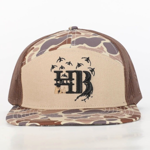 Sombrero de camuflaje HB algodón 7 paneles personalizado al por mayor Snapback estructurado camuflaje caza malla camionero al aire libre logotipo bordado personalizado - Product Image 6