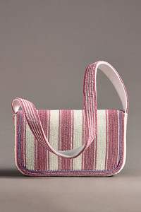 Pochette de soirée brodée de perles de rocaille et de fils - Product Image 4