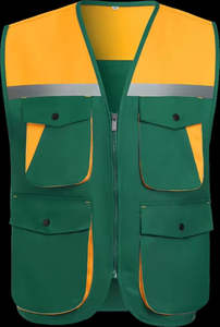 เสื้อกั๊กนิรภัยโพลีเอสเตอร์สะท้อนแสงแบบไฮวิส พร้อมช่องใส่ของหลายช่อง  โลโก้สั่งทำพิเศษ คุณสมบัติสะท้อนแสงสำหรับการถ่ายภาพและตกปลา - Product Image 2