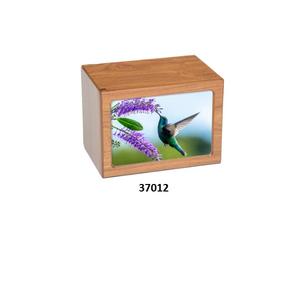 Vente chaude belle urne adulte de crémation en bois d'oiseau de bourdonnement pour les cendres humaines avec le sac libre de velours - Product Image 4