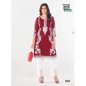 Ensembles de Kurti en coton pur de créateur prêts à porter, robe Luckhnowi pour 2025, nouvelle robe Luckhnowi pour femmes, ensembles en coton 2 pièces - Product Image 1