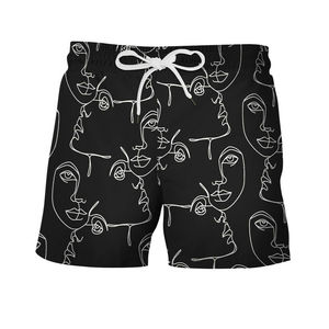 2025 último estilo nueva llegada impresión sublimada completa negro con cordón blanco pantalones cortos de tabla de Surf pantalones cortos de baño para Unisex - Product Image 1