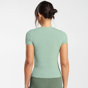 Camiseta de algodón orgánico 100% para mujer, camiseta lisa personalizada promocional, camiseta de gran tamaño, nuevos estilos, venta al por mayor - Product Image 5